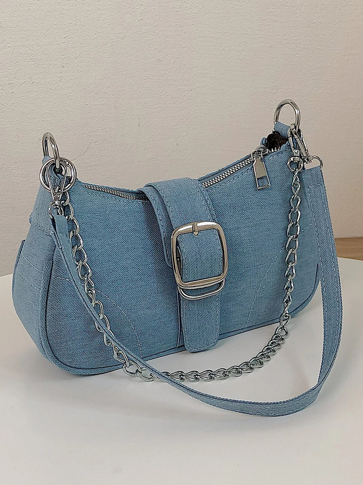 Colet Ladies Denim Shoulder Bag | Crossbody Bag | Handbag Light Blue-Elly Rose