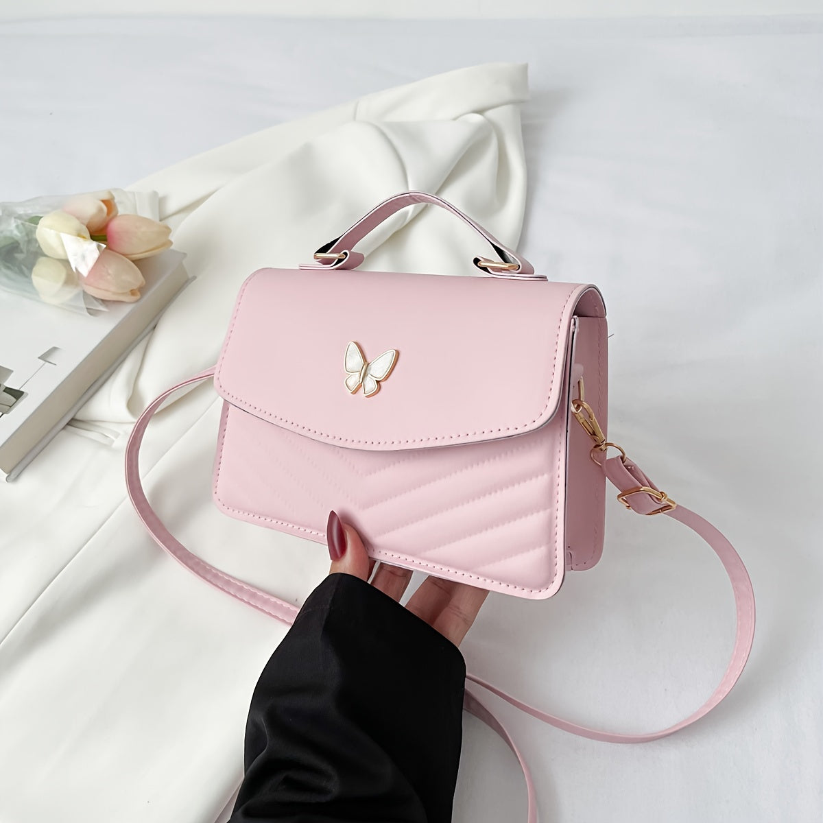 Sophie | Trendy shoulder bag in solid color-Elly Rose