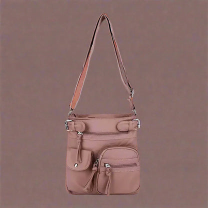 Zara | Soft leather shoulder bag with multiple compartments.-Elly Rose