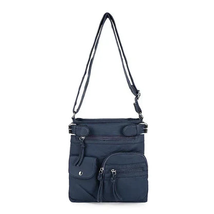 Zara | Soft leather shoulder bag with multiple compartments.-Elly Rose
