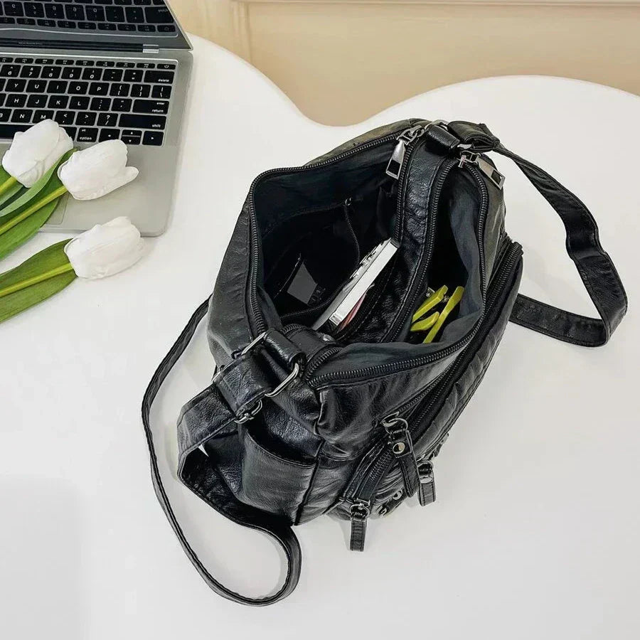 Ayla - Elegant vintage-style vegan leather handbags-Elly Rose