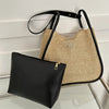 Lexi - Large PU leather wicker bag-Elly Rose