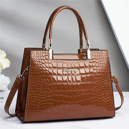Shiny crocodile handbag-Elly Rose