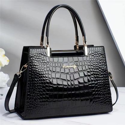 Shiny crocodile handbag-Elly Rose