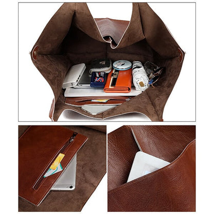 Xylia | New oversized handbag in handmade vegan leather.-Elly Rose