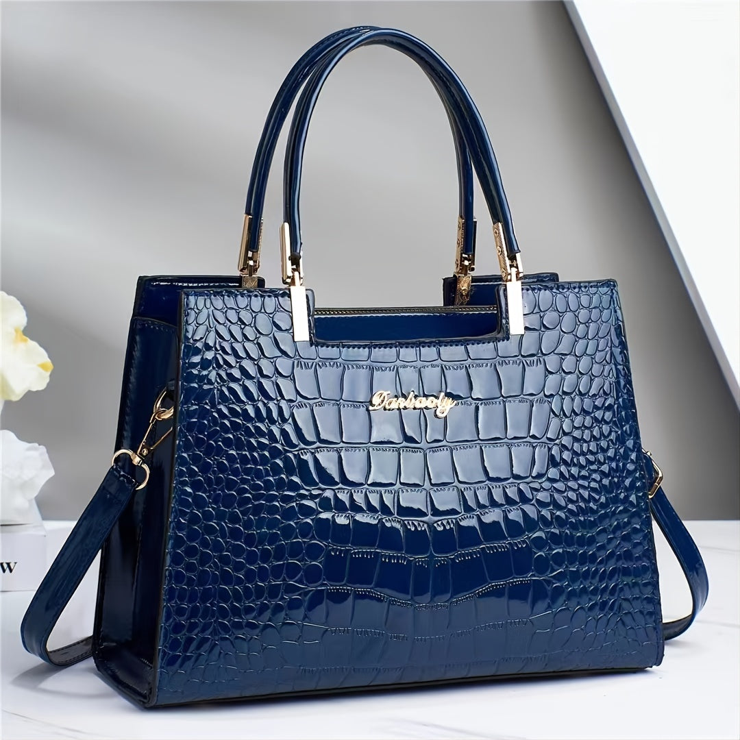Shiny crocodile handbag-Elly Rose