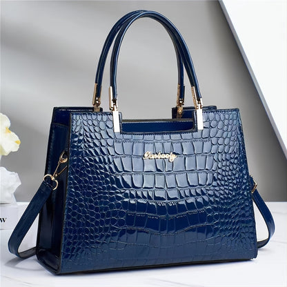 Shiny crocodile handbag-Elly Rose