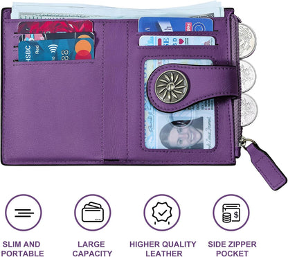 Women's RFID wallet with zip pocket - Claire-Elly Rose