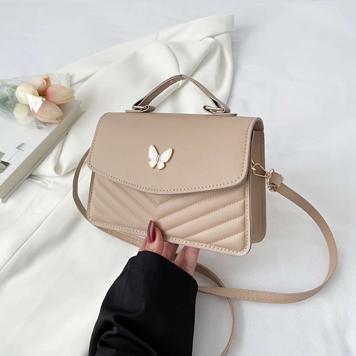 Sophie | Trendy shoulder bag in solid color-Elly Rose