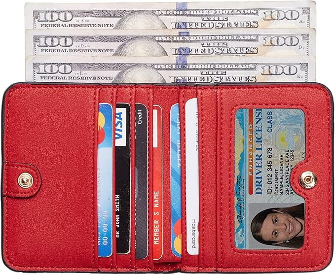 Deluxe leather compact wallet for ladies with RFID blocking - Elvira-Elly Rose
