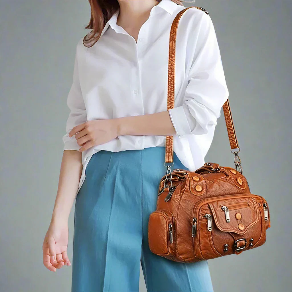 Aletta - Elegant shoulder bag in soft vegetable leather-Elly Rose