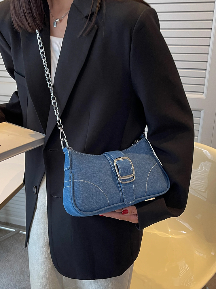 Colet Ladies Denim Shoulder Bag | Crossbody Bag | Handbag Dark Blue-Elly Rose