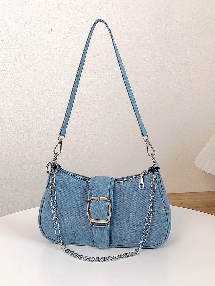 Colet Ladies Denim Shoulder Bag | Crossbody Bag | Handbag Light Blue-Elly Rose