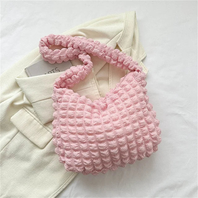 Eloisa pleated and embroidered shoulder bag-Elly Rose