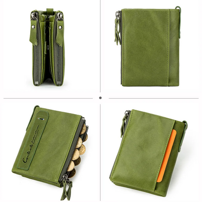 Compact wallet with double zipper closure | Practical and elegant-Elly Rose