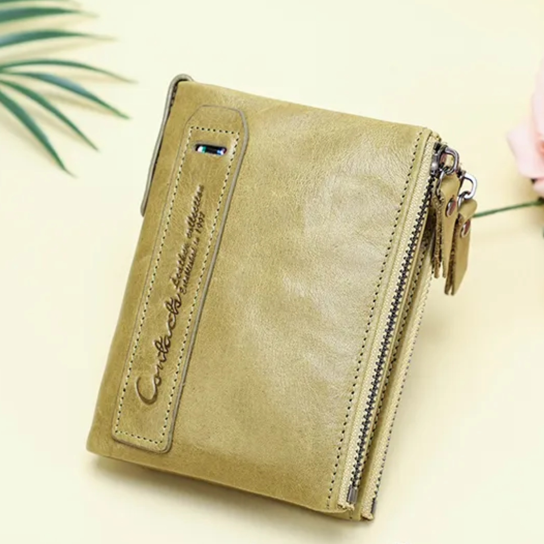 Compact wallet with double zipper closure | Practical and elegant-Elly Rose