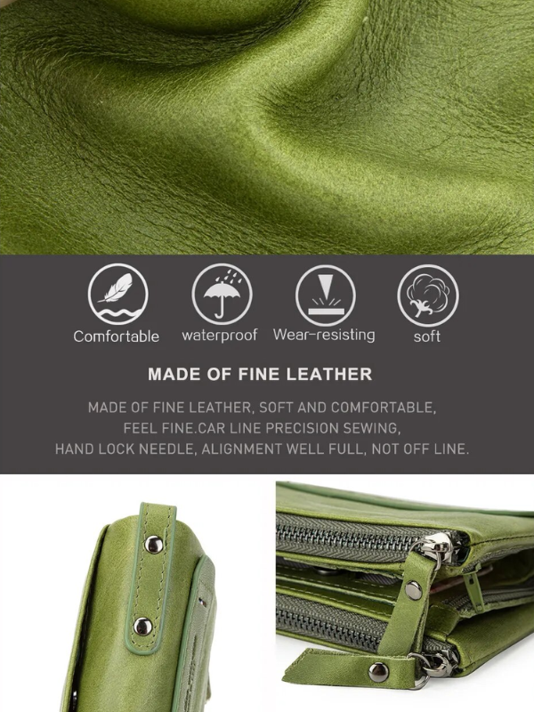 Compact wallet with double zipper closure | Practical and elegant-Elly Rose