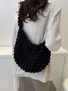 Drew Ladies Pleated Fabric Shoulder Bag | Shopper Black-Elly Rose