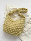 Drew Ladies Pleated Fabric Shoulder Bag | Shopper Green-Elly Rose