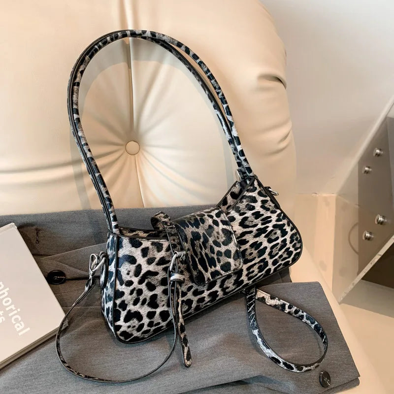 French armpit bag with leopard print-Elly Rose