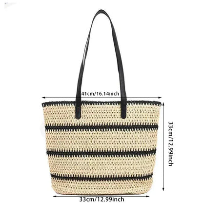 Summer shoulder bag in striped fabric-Elly Rose