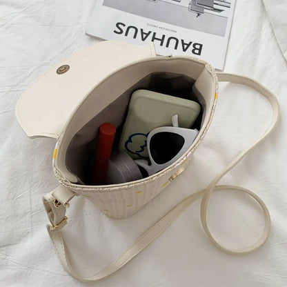 Straw shoulder bag for summer-Elly Rose