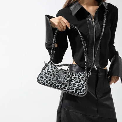 French armpit bag with leopard print-Elly Rose