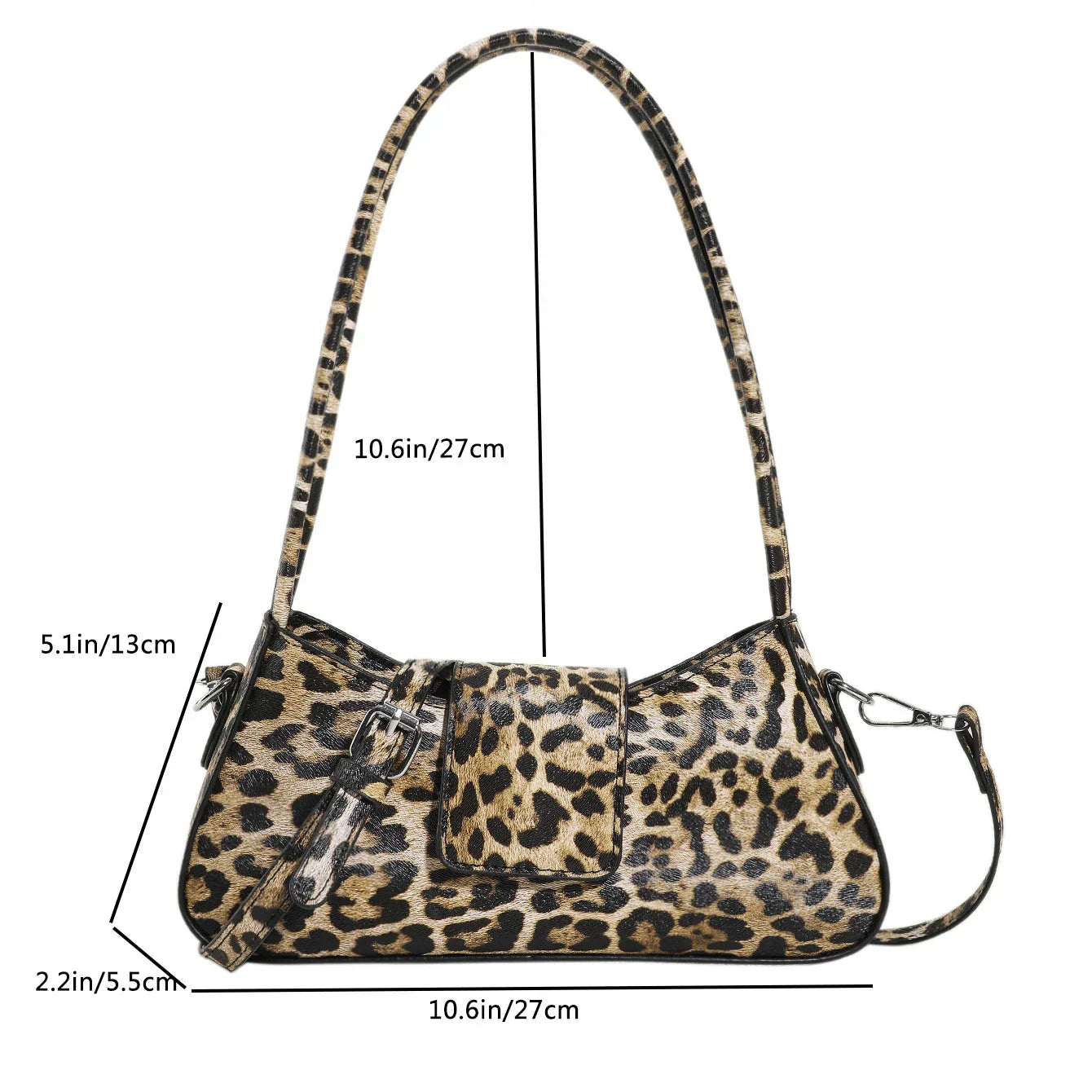 French armpit bag with leopard print-Elly Rose