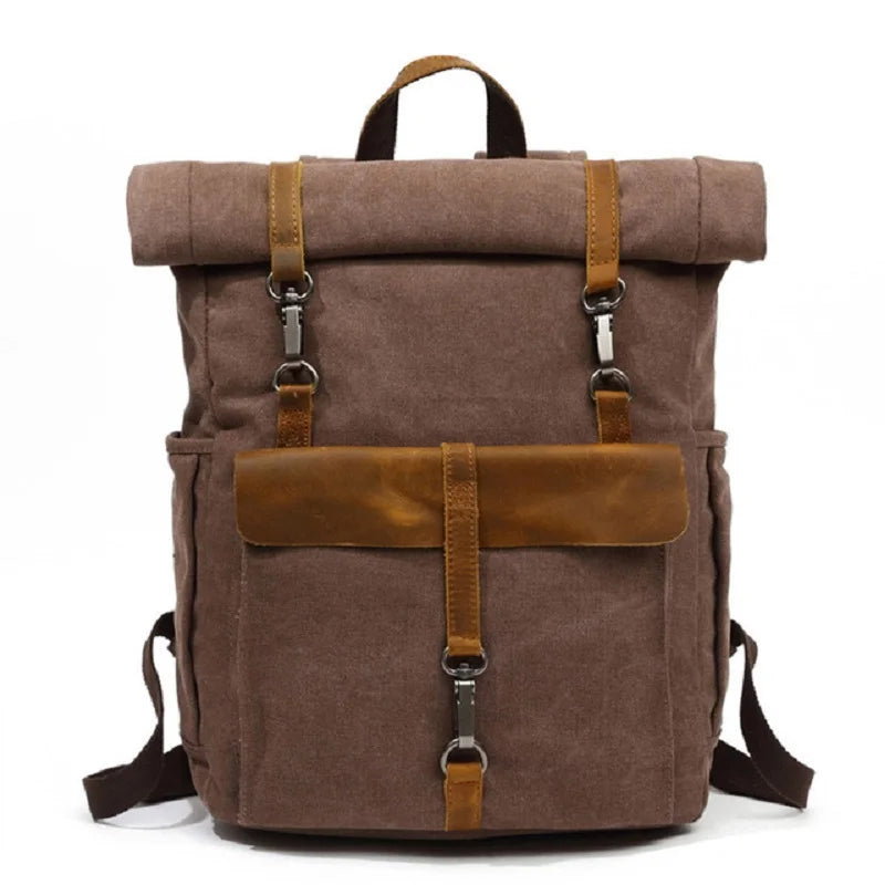 Benjamin | Large Canvas Laptop Travel Backpack-Elly Rose