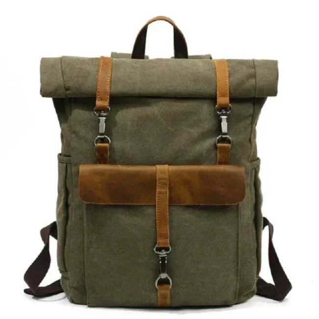 Benjamin | Large Canvas Laptop Travel Backpack-Elly Rose