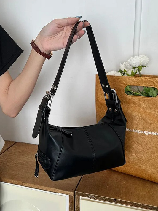 Lauren Ladies Y2K Leather Shoulder Bag | Handbag | Shopper Black-Elly Rose