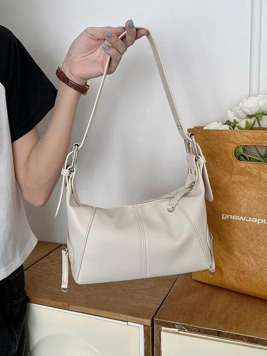 Lauren Ladies Y2K Leather Shoulder Bag | Handbag | Shopper White-Elly Rose