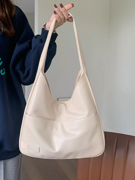 Lisanne Large Ladies Leather Shoulder Bag | Handbag | Shopper White-Elly Rose