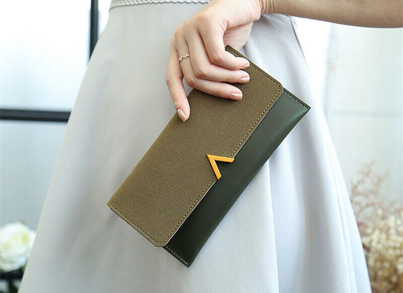 Suede leather wallet | Large and modern-Elly Rose