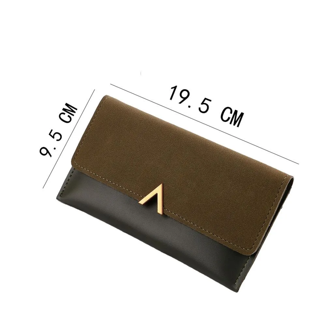 Suede leather wallet | Large and modern-Elly Rose