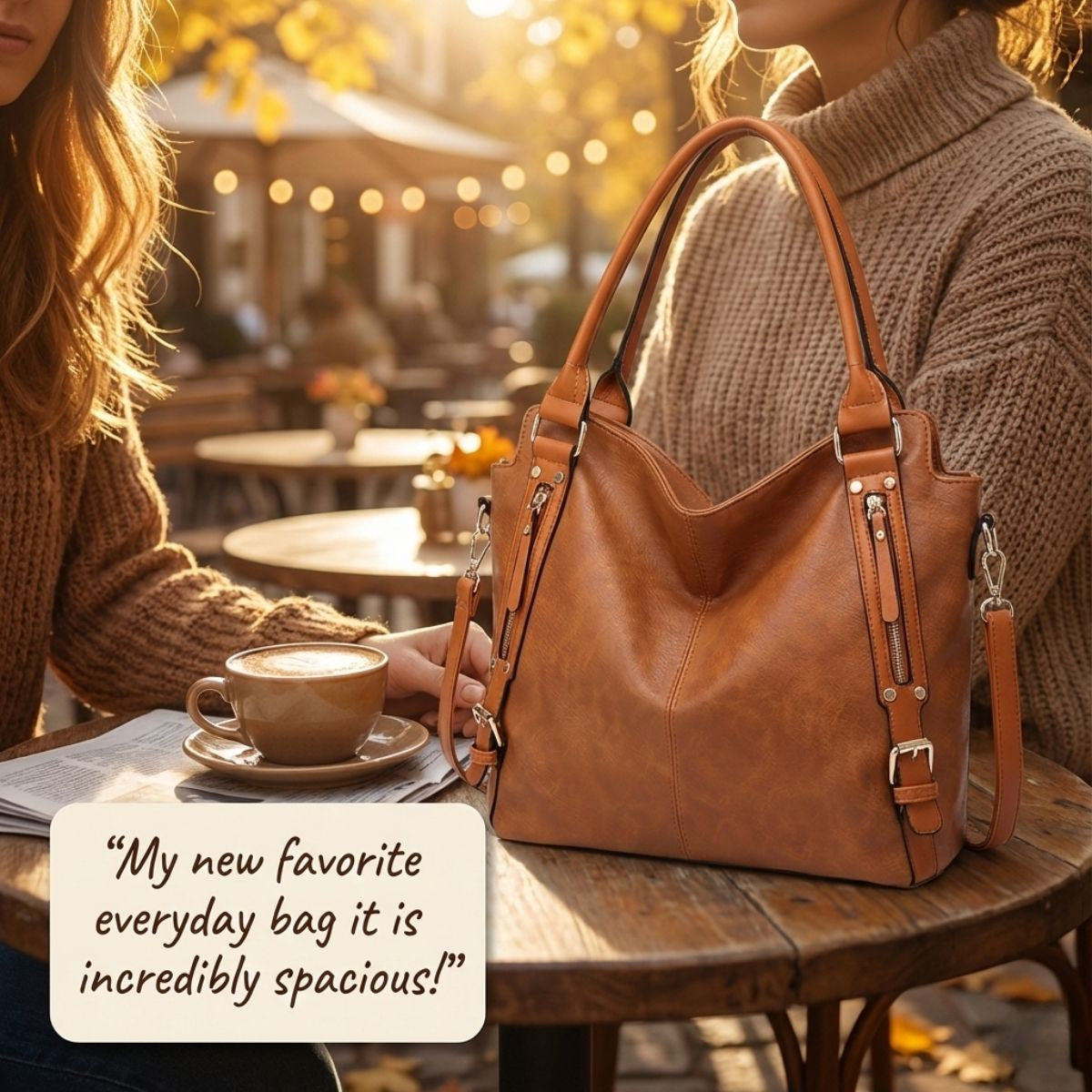 Emily | Spacious Leather Tote Bag