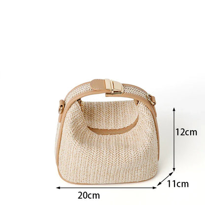 Trendy woven straw backpack-Elly Rose