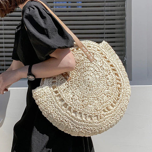 Zoë | Elegant and multifunctional handmade straw bag-Elly Rose