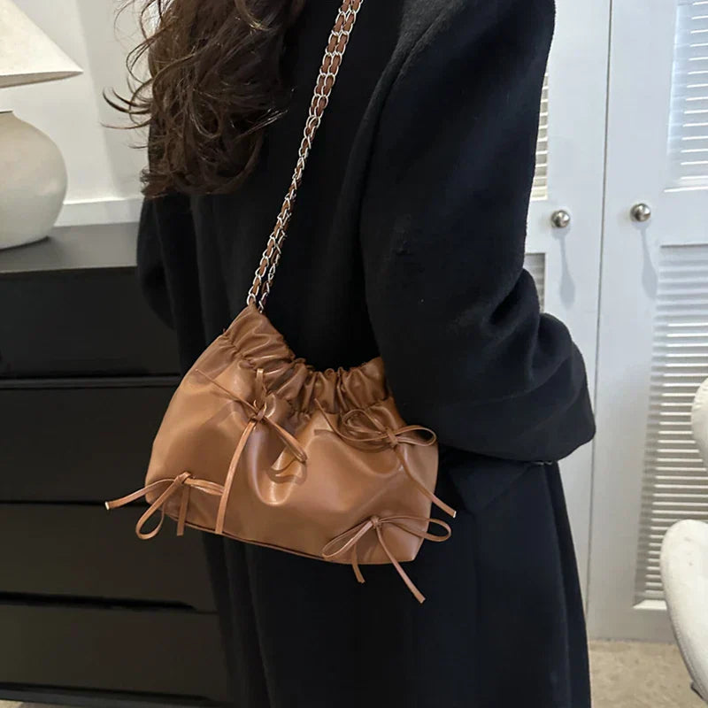 BellaLuxe - Shoulder bag with bow-Elly Rose