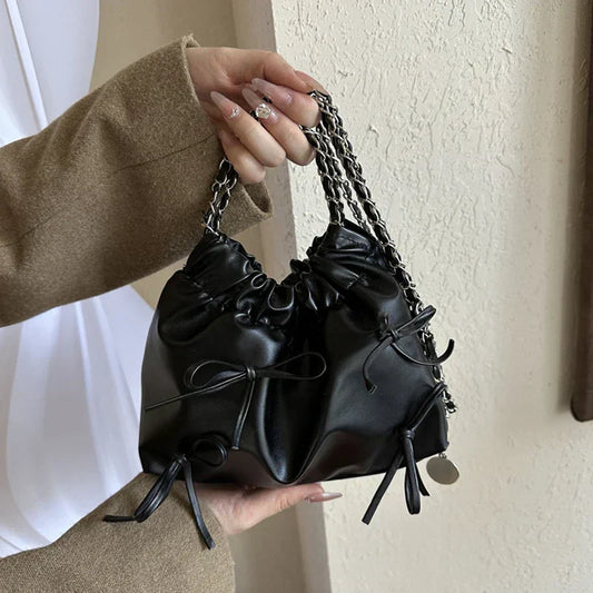 BellaLuxe - Shoulder bag with bow-Elly Rose