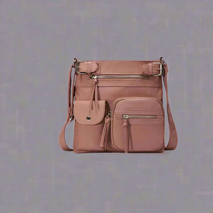Zara | Soft leather shoulder bag with multiple compartments.-Elly Rose