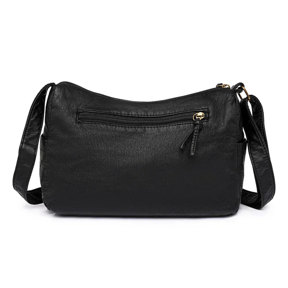 Lykke | Vintage leather shoulder bag with multiple compartments-Elly Rose