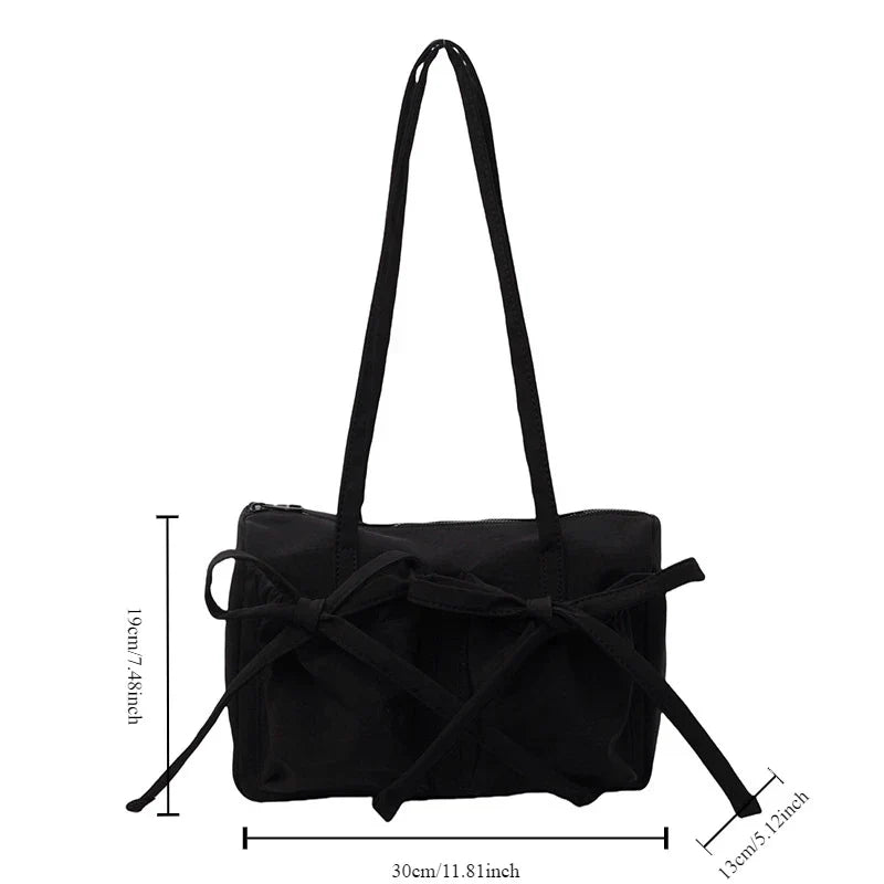 Nylon shoulder bag with bow Fina Moda-Elly Rose