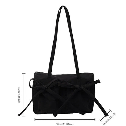 Nylon shoulder bag with bow Fina Moda-Elly Rose