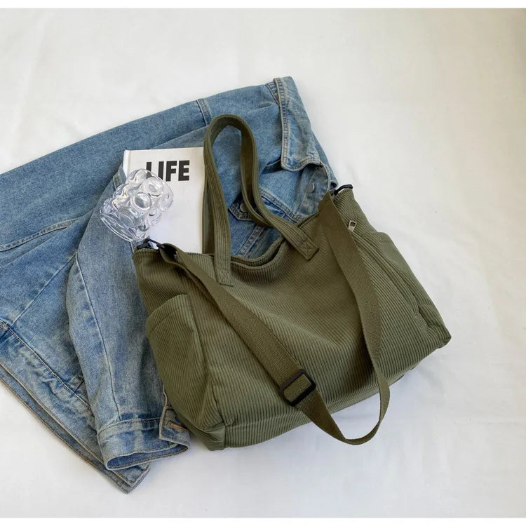 EcoTrail - Travel bag with corduroy shoulder strap-Elly Rose