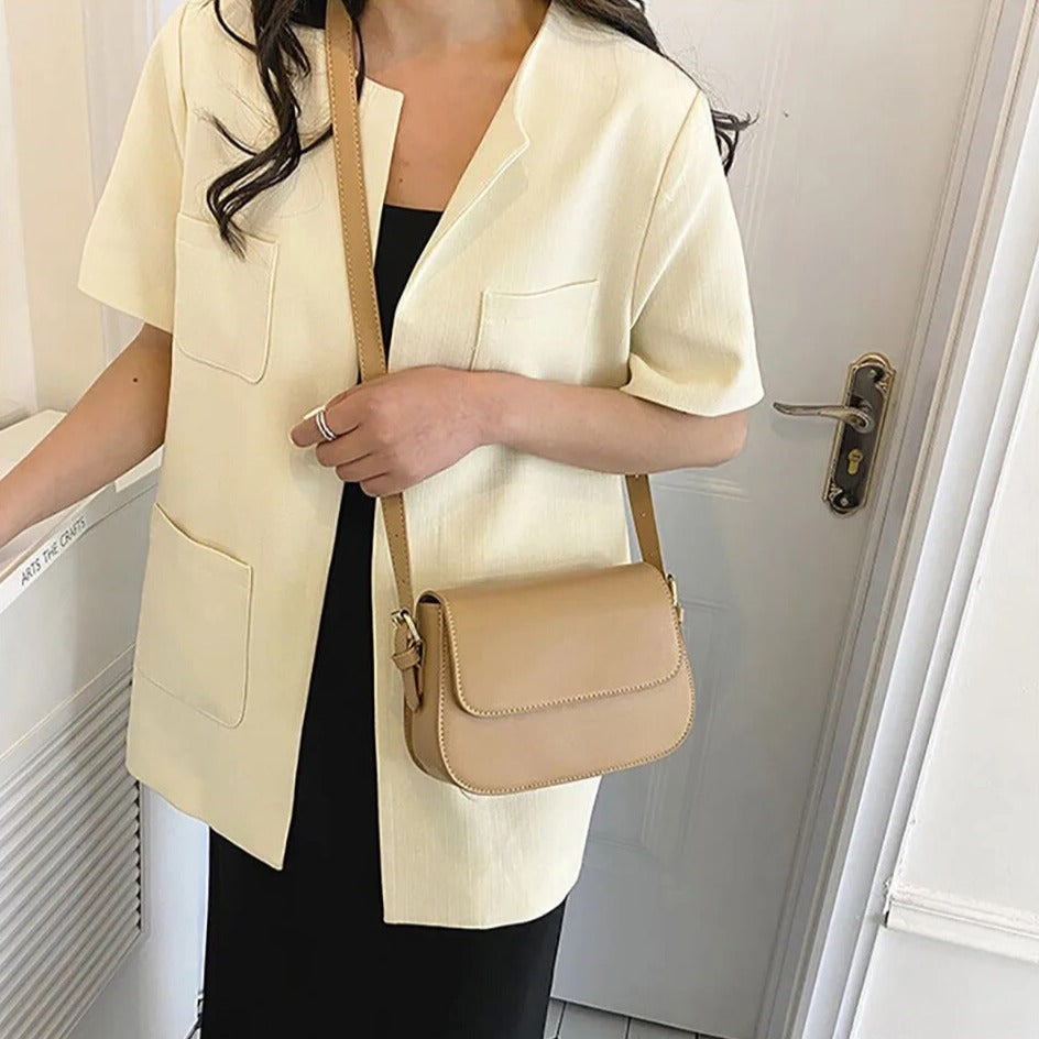 Priscilla - Elegant handmade leather shoulder bag-Elly Rose