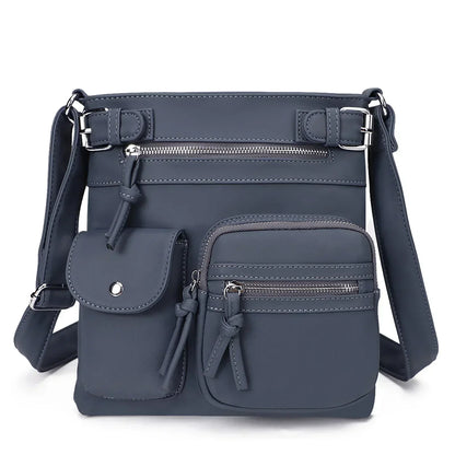 Zara | Soft leather shoulder bag with multiple compartments.-Elly Rose