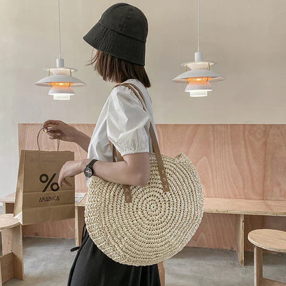 Zoë | Elegant and multifunctional handmade straw bag-Elly Rose