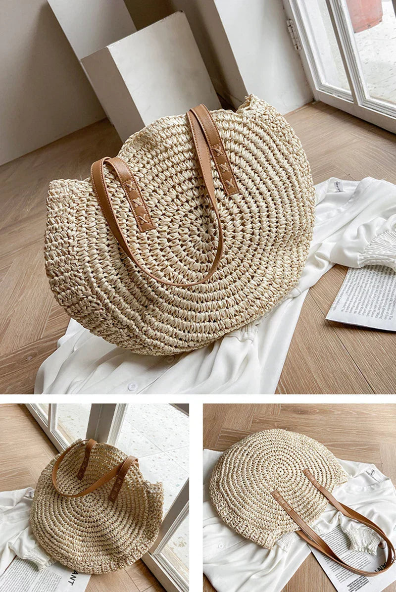 Zoë | Elegant and multifunctional handmade straw bag-Elly Rose
