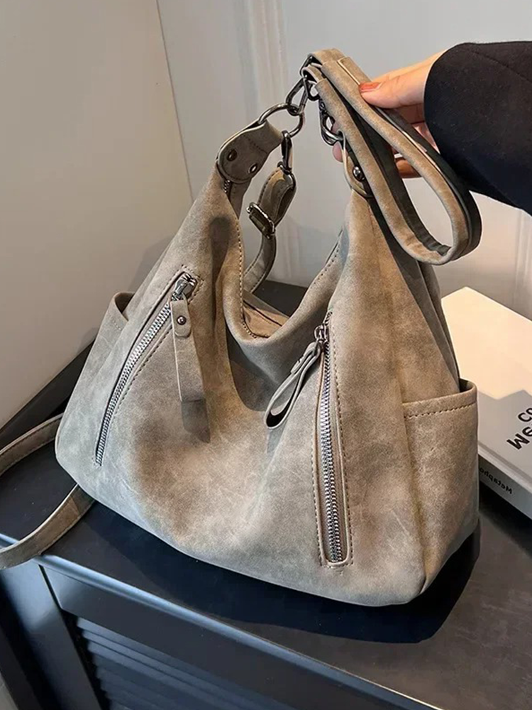 Sarah | Large Leather Shoulder Bag | Retro Handbag-Elly Rose